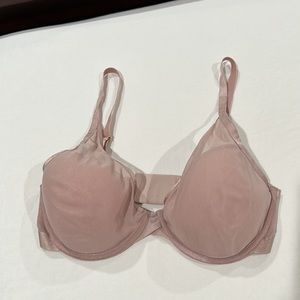 SOMA Lightest Lift Mesh Plunge Underwire Bra 34DD pink